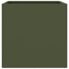 shumee Cvetlično korito 2 kosa olivno zeleno 49x47x46 cm valjano jeklo