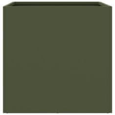 Vidaxl Cvetlično korito 2 kosa olivno zeleno 49x47x46 cm valjano jeklo