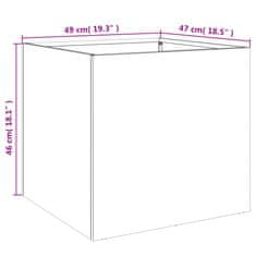 Vidaxl Cvetlično korito 2 kosa črno 49x47x46 cm hladno valjano jeklo