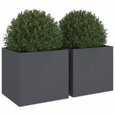 Vidaxl Cvetlično korito 2 kosa antracit 49x47x46 cm jeklo