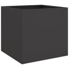 Vidaxl Cvetlično korito 2 kosa črno 49x47x46 cm hladno valjano jeklo