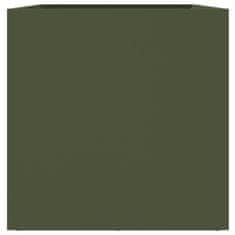 Vidaxl Cvetlično korito olivno zeleno 62x30x29 cm jeklo