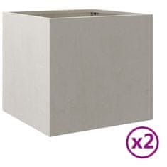 Vidaxl Cvetlično korito 2 kosa srebrno 32x30x29 cm nerjaveče jeklo