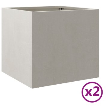 Vidaxl Cvetlično korito 2 kosa srebrno 32x30x29 cm nerjaveče jeklo