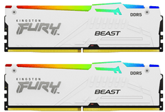 Kingston Fury Beast RGB pomnilnik RAM, 32GB (2x16GB), DDR5-6000, DIMM PC5-48000 CL36, 1.35V (KF560C36BWEAK2-32)