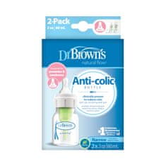 Dr.Brown´s Anti-Colic plastična steklenička za novorojenčke in nedonošenčke, 2 kom