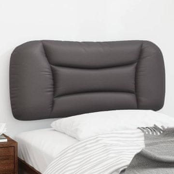 Vidaxl vidaXL Blazina za vzglavje, siva, 90 cm, umetno usnje