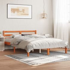 Vidaxl Posteljni okvir brez vzmetnice voščeno rjav 140x190 cm borovina