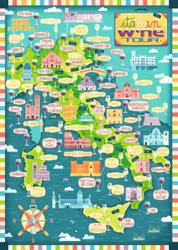 Ravensburger Puzzle Vinski zemljevid Italije 1000 kosov