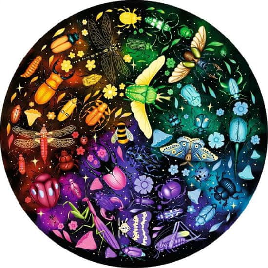 Ravensburger Okrogla sestavljanka Krog barv: Svet žuželk 500 kosov