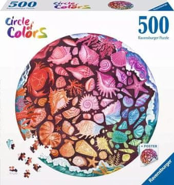 Ravensburger Okrogla sestavljanka Krog barv: Školjke 500 kosov