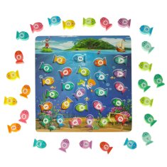 WOWO Montessori magnetna igra za ribolov - Montessori magnetna lesena igra za ribolov