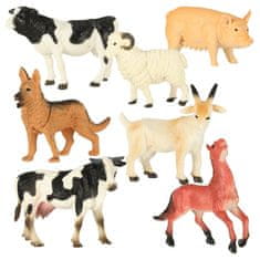 WOWO Figurice domačih živali - Set 7 figur domačih živali s podstavkom in dodatki