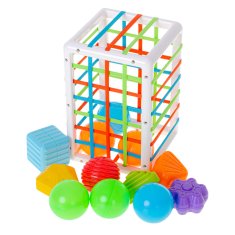WOWO Sensory Cube Puzzle - Fleksibilna Sensory Cube - Shape Sorter Puzzle s pravokotnim vložkom