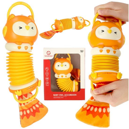 shumee Harmony harmonika senzorična igrača za otroke, oranžna sova