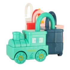 WOWO Izobraževalna igra Montessori Sensory - izobraževalna igra Montessori Sensory - Puzzle Avtomobili s kockami in ključavnicami