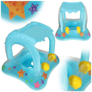 WOWO Otroški napihljiv obroč s sedežem in strešico za dojenčke