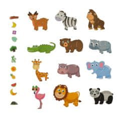 WOWO Puzzle Safari Animals - Magnetna sestavljanka Safari Animals - 47-delna sestavljanka