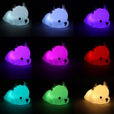 WOWO Nočna lučka za otroke - Silikonska nočna lučka za otroke z 8 LED diodami - USB, motiv belega jelena