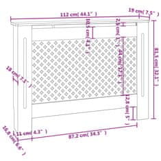 Vidaxl Pokrov za radiator črn 112x19x81,5 cm mediapan