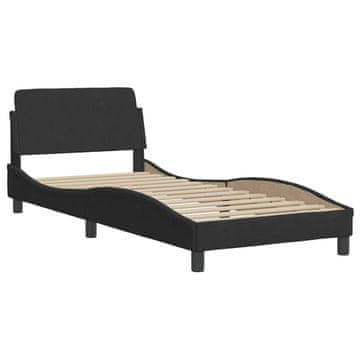Vidaxl Posteljni okvir z vzglavjem Dover črn 90x200 cm žamet