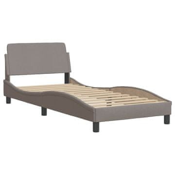 Vidaxl Posteljni okvir z vzglavjem Dover taupe 80x200cm blago