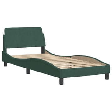 Vidaxl Posteljni okvir Dover temno zelen 80x200 cm žamet