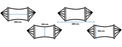 Potenza Viseča mreža s prečkami SANTIA XL 220×160 cm, črna