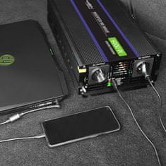 Qoltec Monolith 6000 MS valovni pretvornik napetosti | 12 V na 230 V | 3000/6000 W | USB