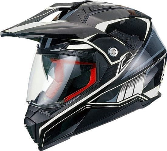 MAXX FS 606 Enduro čelada s senčnikom črna in srebrna