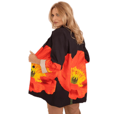 ITALY MODA Ženski suknjič s cvetličnim potiskom NATURE black DHJ-MA-18525-6.16X_406115 Univerzalni