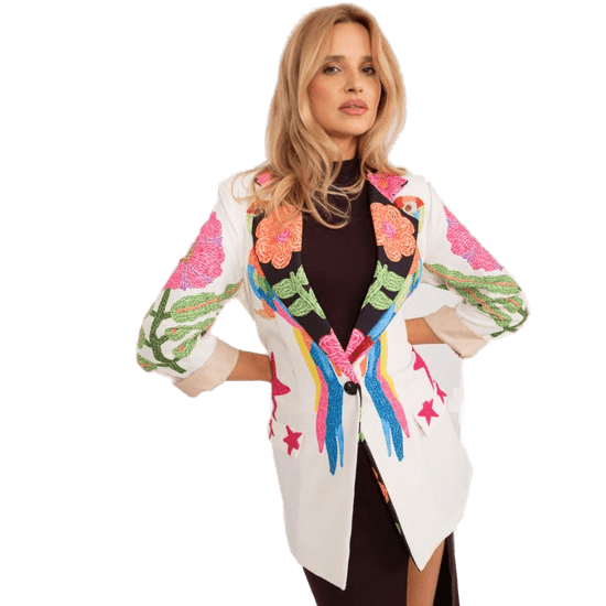 ITALY MODA Ženska jakna s potiskom ANGE krem DHJ-MA-18525-12.77_406123