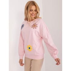 ITALY MODA Ženska bluza brez kapuce LAME svetlo roza barve DHJ-BZ-8856.39_406231 Univerzalni