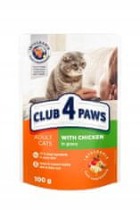 Club4Paws Premium mokra hrana za odrasle mačke s piščancem 24x100g