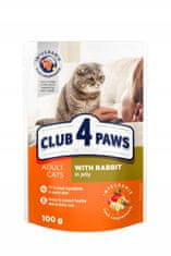 Club4Paws Premium Mokra hrana za mačke - Zajc v želeju 24x100g