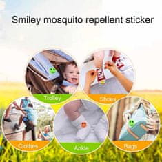 Netscroll Nalepke za odganjanje komarjev (60 nalepk), obliži za odganjanje komarjev, nalepke smejajoči obrazi (smileys), PatchStickers