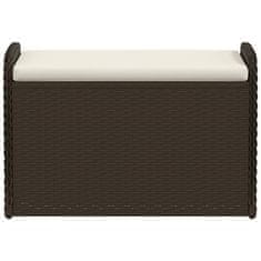 Vidaxl Klop z blazino rjava 80x51x52 cm poli ratan