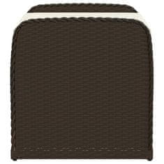 Vidaxl Klop z blazino rjava 80x51x52 cm poli ratan