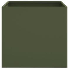 Vidaxl Cvetlično korito 2 kosa olivno zeleno 49x47x46 cm valjano jeklo