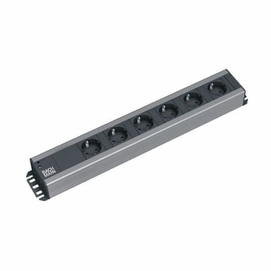 Bachmann razdelilec rack 6x220V PVC 90° 2m črno/siv 300.000