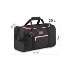 ZAGATTO Potovalna torba, črna z roza zadrgami, 40x20x25, ZG837