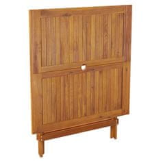 Vidaxl Zložljiva vrtna miza 90x90x75 cm trden akacijev les