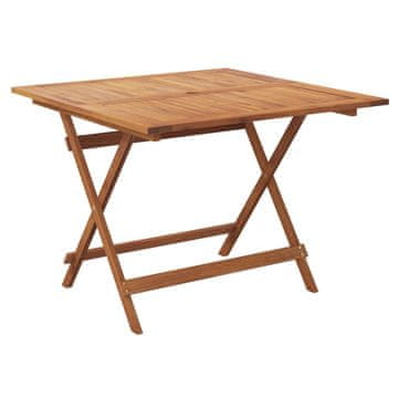 Vidaxl Zložljiva vrtna miza 90x90x75 cm trden akacijev les