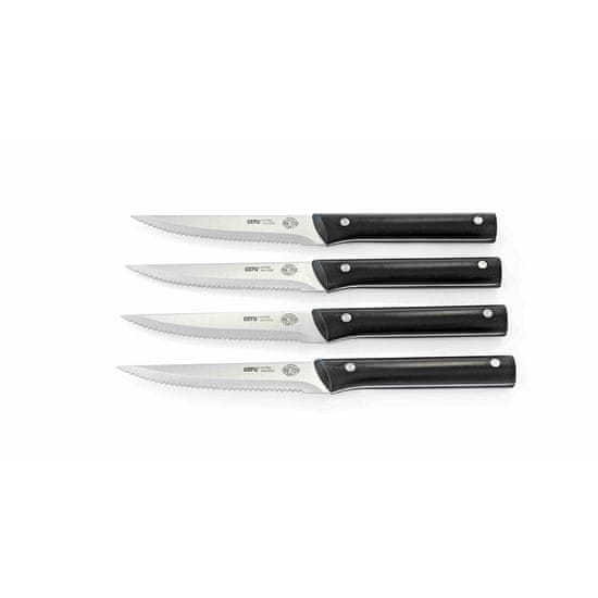 Gefu Steak House 4 kosi črnih nožev za zrezke iz nerjavečega jekla