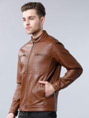 PANTONECLO Moška jakna iz umetnega usnja (Rjav), XL