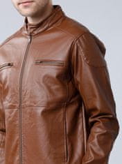 PANTONECLO Moška jakna iz umetnega usnja (Rjav), XL