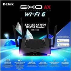 D-Link Usmerjevalnik brezžični WiFi6 802.11ax AX1500 1200Mbit/s dualband MU-MIMO OFDMA 4xLAN 4x antena (DIR-X1560)