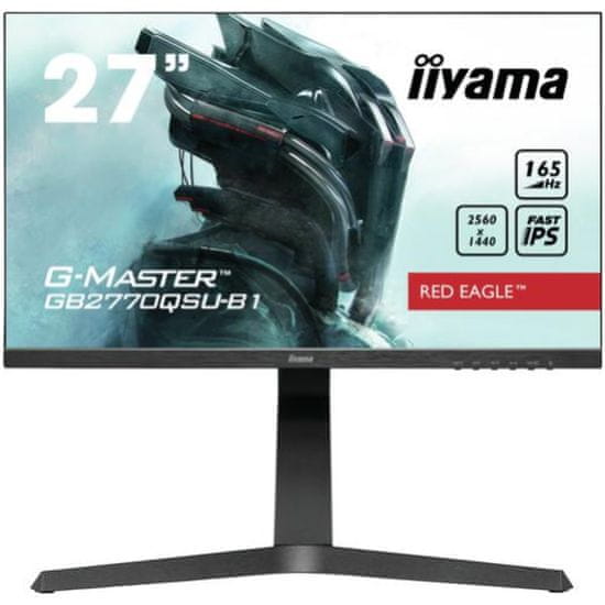 iiyama Monitor 68,6 cm (27,0) GB2770QSU 2560x1440 Gaming 165Hz Fast-IPS 0,5ms HDMI DisplayPort 2xUSB3.0 Pivot Zvočniki FreeSync Premium Pro HDR400