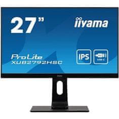 iiyama Monitor 68,6 cm (27,0) XUB2792HSC-B1 1920x1080 75Hz IPS 4ms HDMI DisplayPort USB-C 65W 2xUSB3.0 Zvočniki sRGB99%
