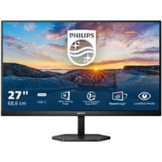 Philips Monitor 68,6 cm (27,0) 27E1N3300A 1920x1080 75Hz IPS 1ms HDMI USB-C 65W 4xUSB3.2 Zvočniki 3H sRGB122,8% AdaptiveSync